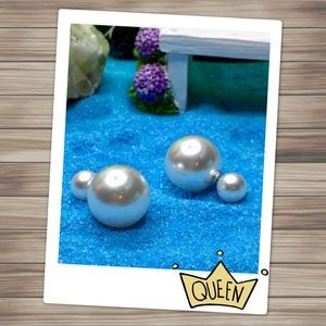 Pearl White Candy Double Stud Earrings